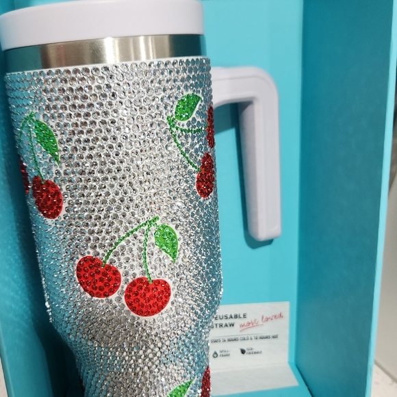 🔹️ Hydrapeak 🔹️Voyager Cherries Bling Tumbler Limited Edition 40 oz - Picture 5 of 5